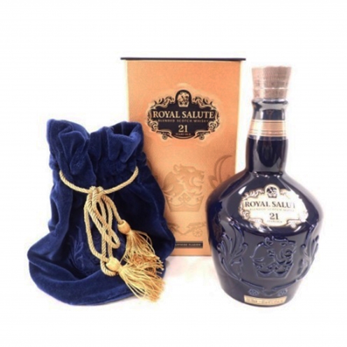 ロイヤルサルート(ROYAL SALUTE) 21年 青陶器ボトル 箱・巾着付き
